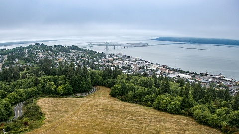 Astoria bridge over Columbia River from Column