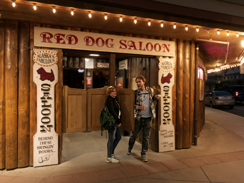 )atty & CJ comming out of the Red Dog Saloon