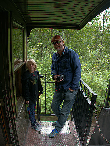 Caleb & CJ on train