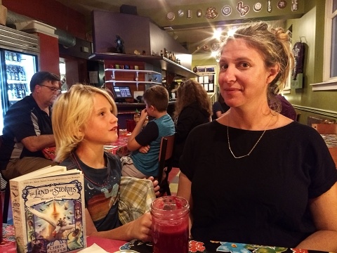 Caleb & Olivia eating in Rebar Cafe