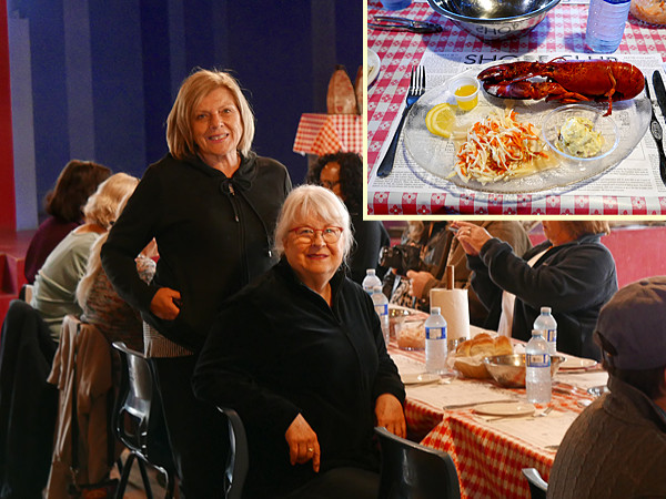 Patty & Ellen eating lobster
