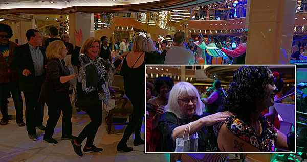 Patty & Ellen in conga line