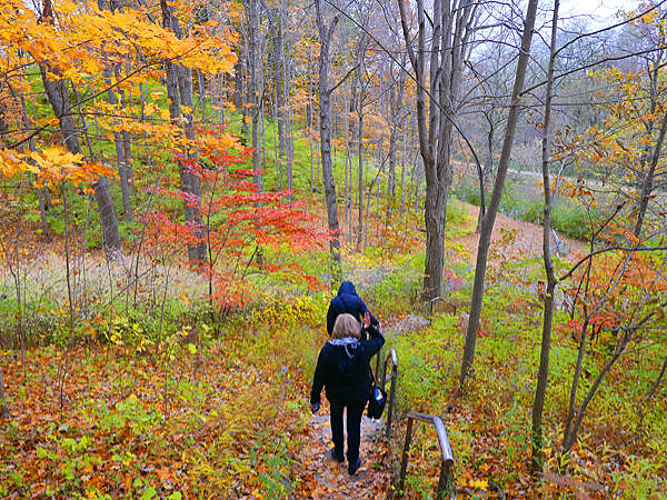 Patty & Ellen walking to park grounds