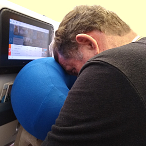 Craig sleeping on the flight to Europe