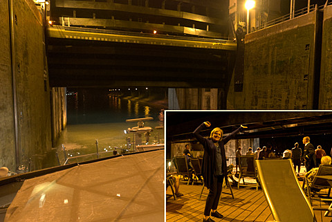 Patty navigating a lock