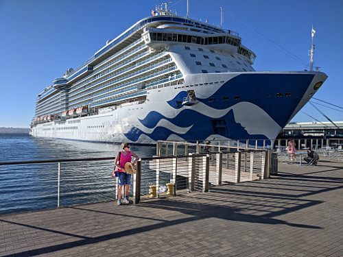 Patty in front of the Majestic Princess