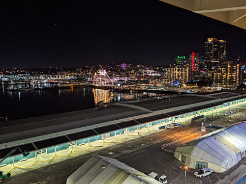 San Diego harbor at night
