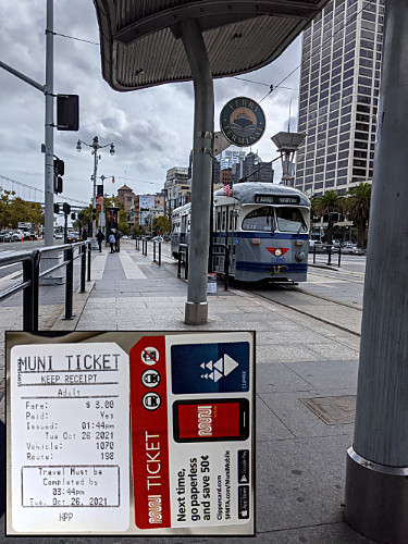 electric busses and Muni tickets