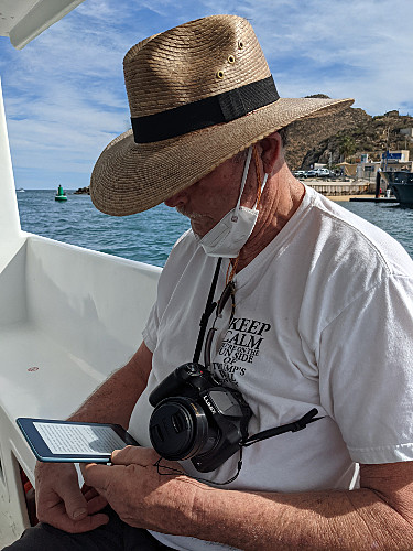 Craig reading while returning from excursion