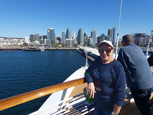 Patty at entrance to port