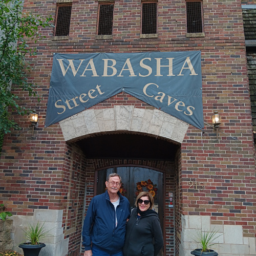 Patty & Craig in front of Wabasha Caves