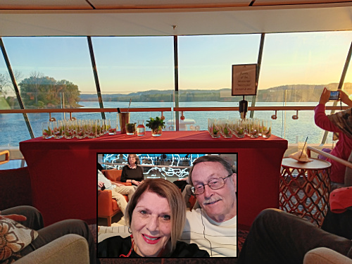 Patty & Craig in the Explorer's Lounge awaiting Mint Julip instruction