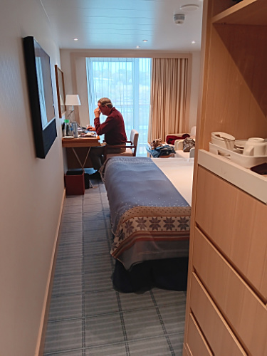 Craig working in cabin