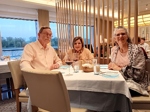 Craig, Patty, & Diane - dinner at the restaurant