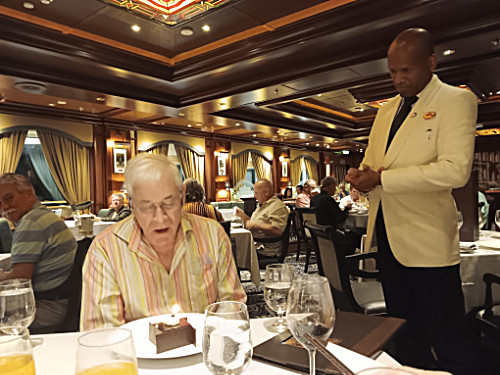 Steve's birthday cake in Crown Grill