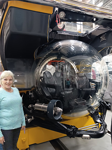 Patty next to submarine
