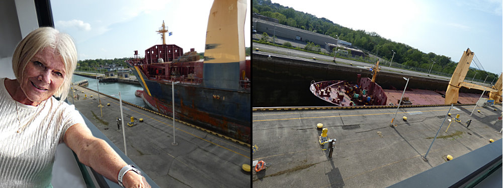 Patty notes the ship rise in Welland Canal