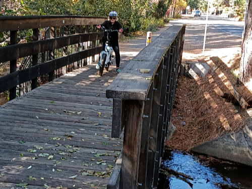 Patty ricing on Lakeshore Drive in Incline Village